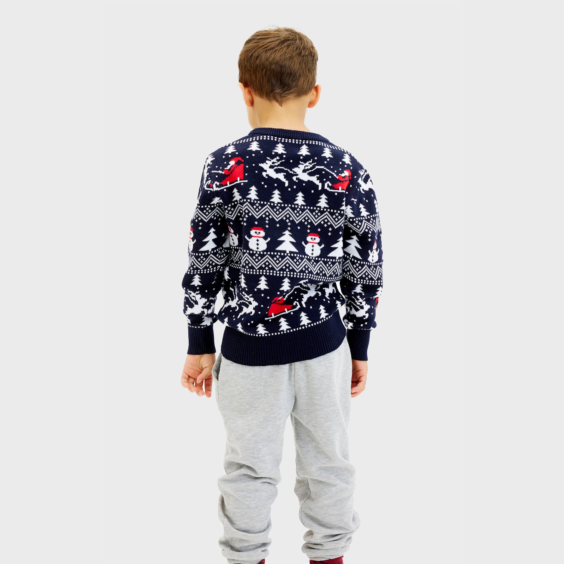 Le Pull De Noël Stylé Bleu - Enfants.